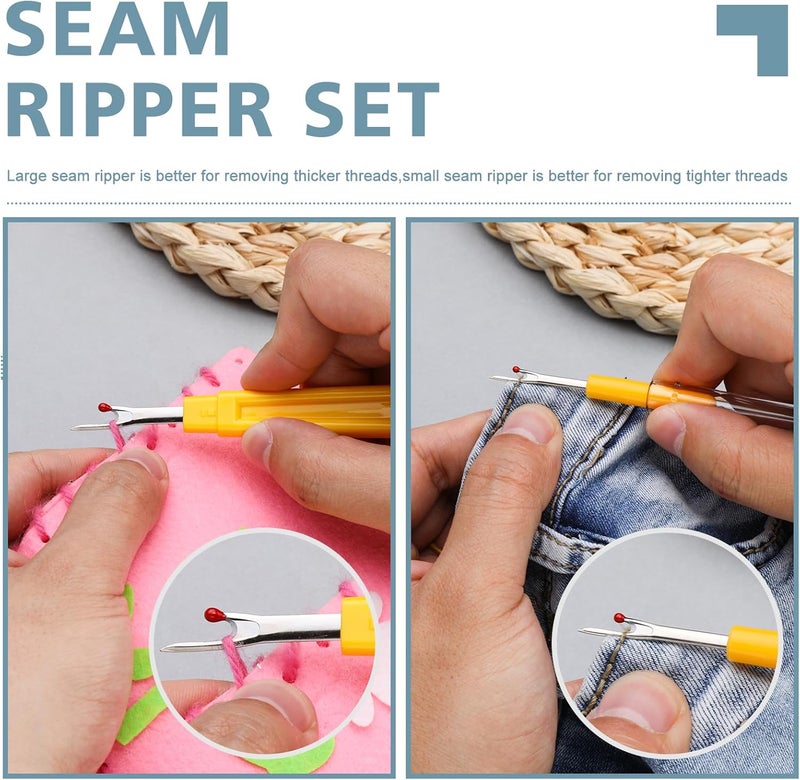 ZMAAGG Seam Ripper, 4 Big and 4 Small Stitch Remover Tools, Seam Rippers for Sewing, Thread Remover Tool with Thread Snip, Storage Box - Image 3